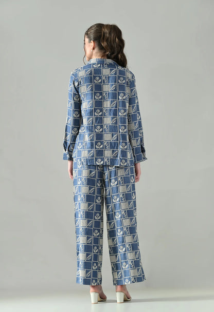 Floral Cube Embroidered Co-ord Set