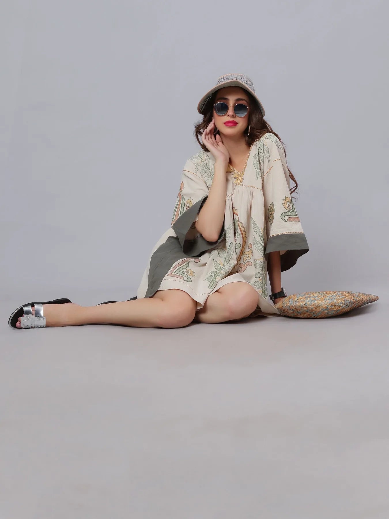 Embroidered Short Cover-Up