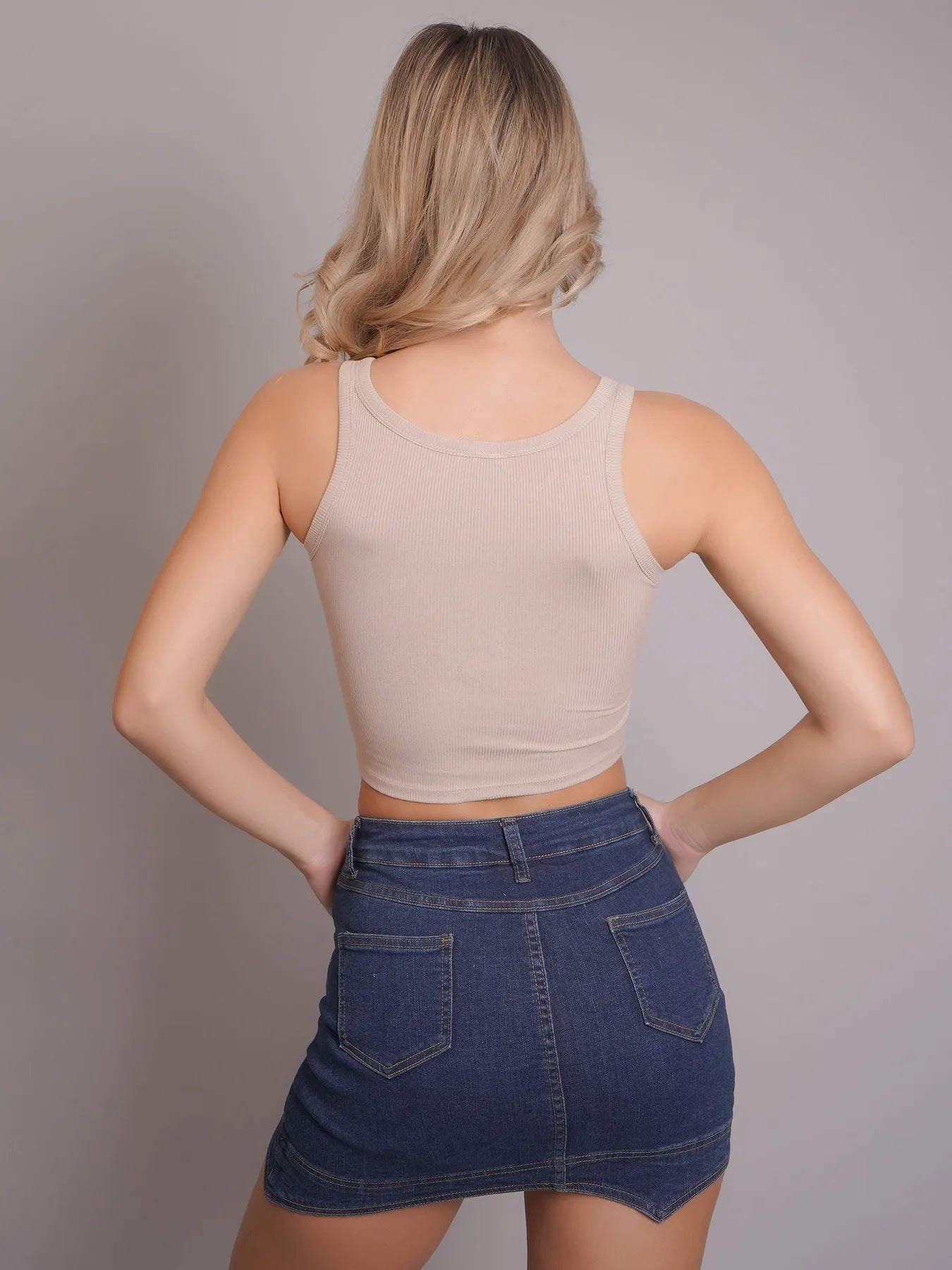 Padded Ribbed Crop Top