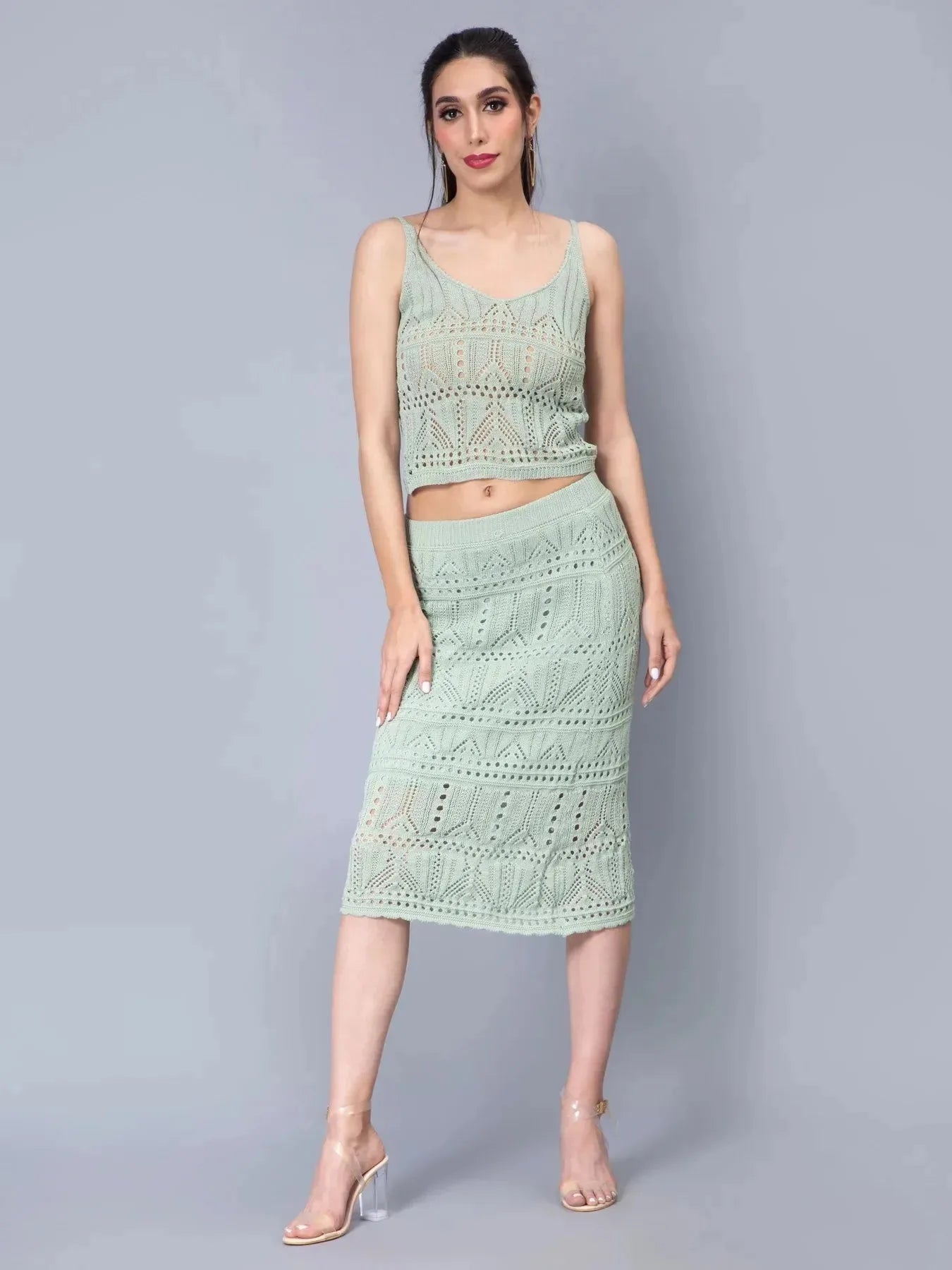 Crochet Cami and Skirt Two Piece set