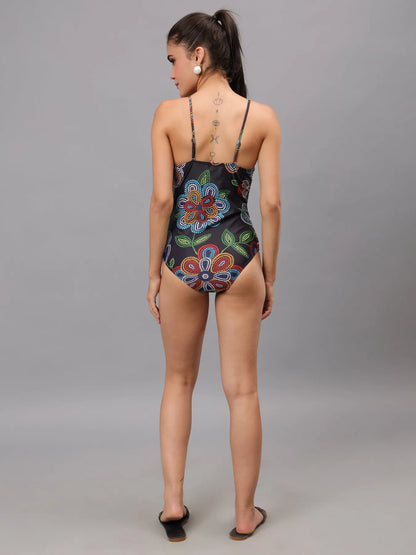Printed Monokini With Sarong
