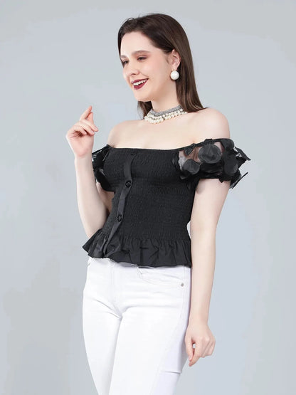 Puff Sleeve Bodycon Top