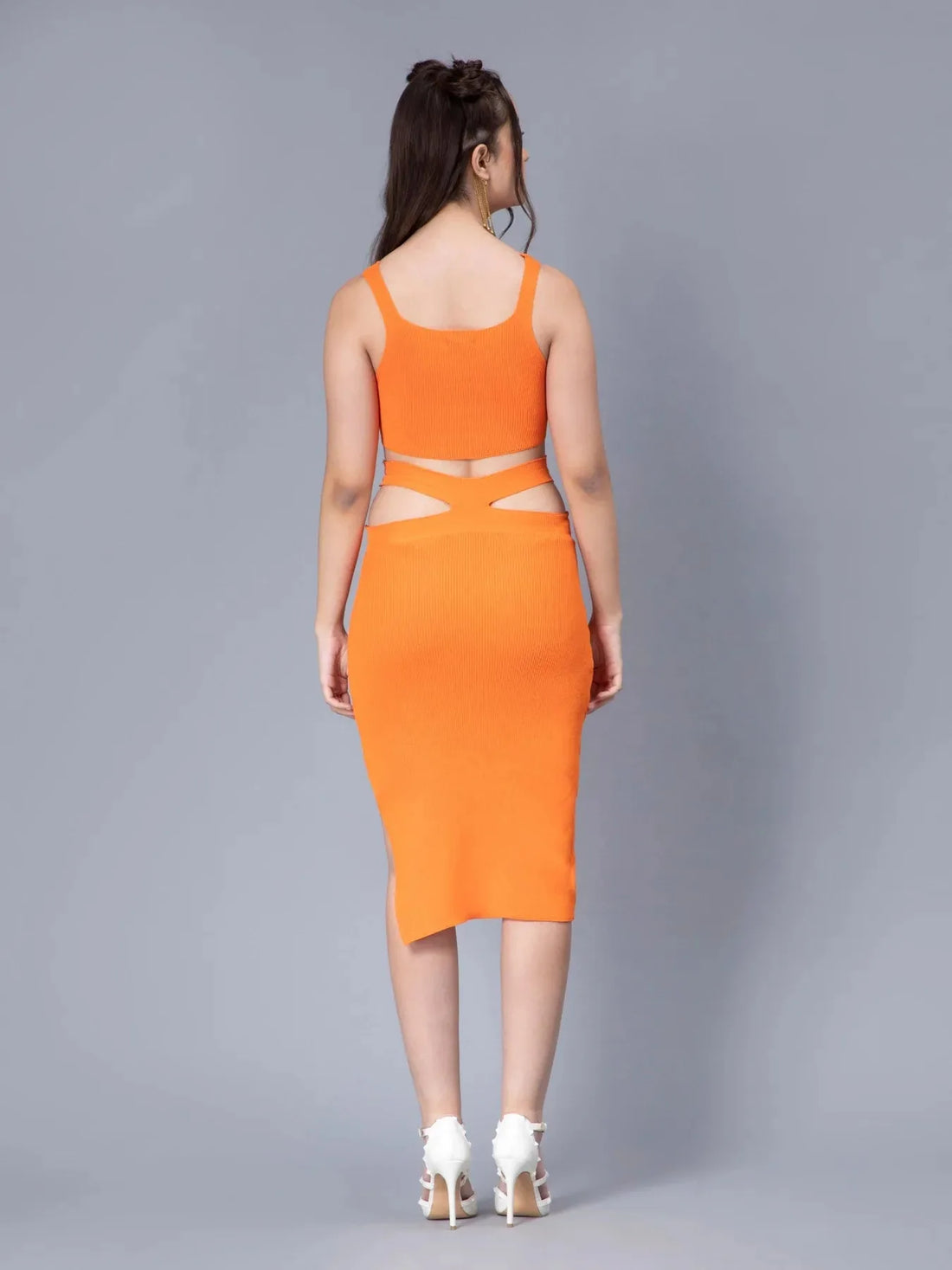 Hollow Cut Out Fitted Knit Dress