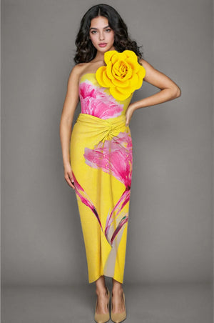 Floral Printed Monokini With Coverup