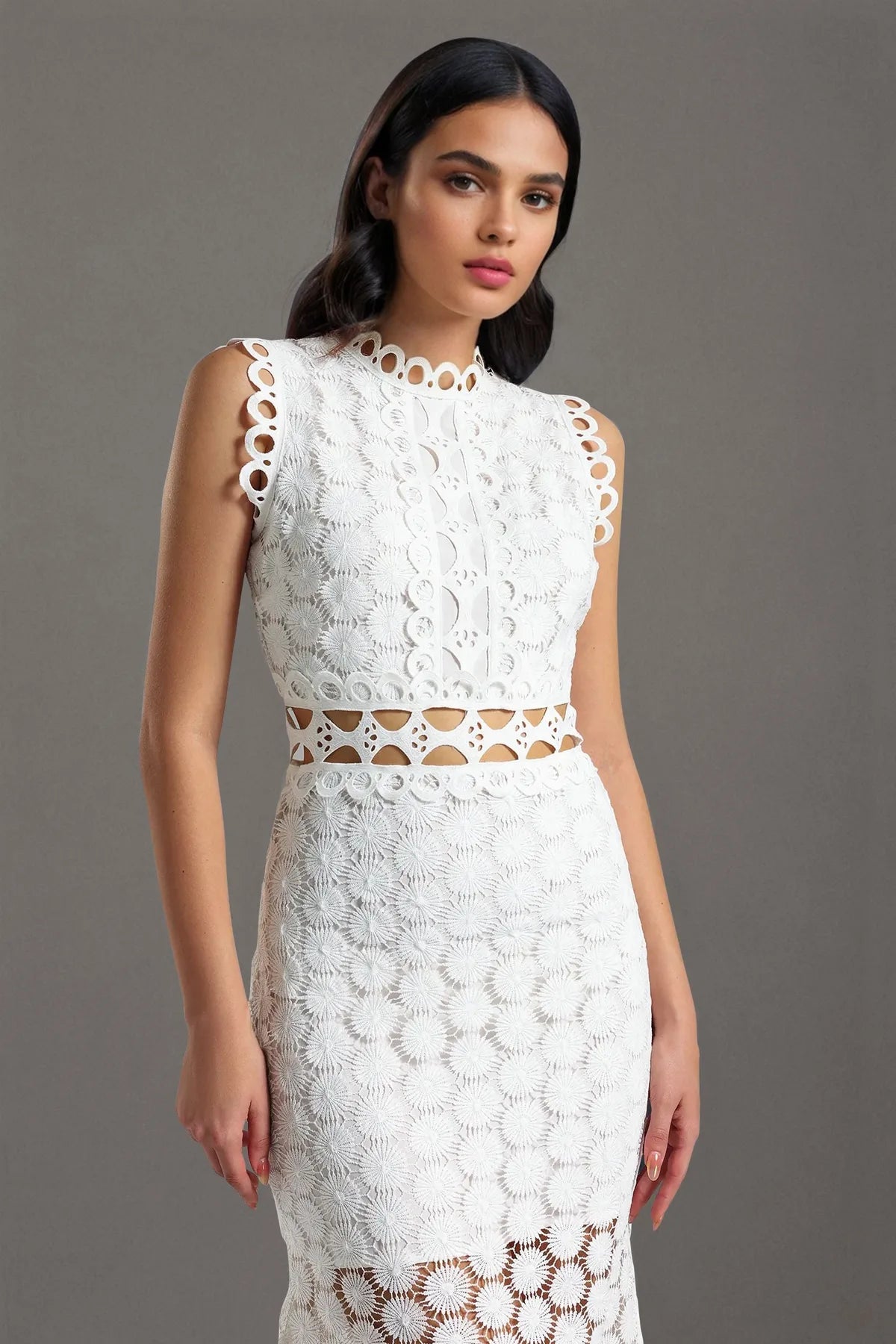 Lace Sleeveless Maxi Dress