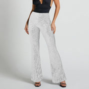 High Waisted Sequins Trousers