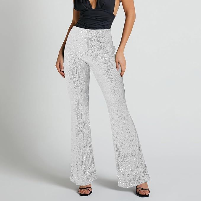 High Waisted Sequins Trousers