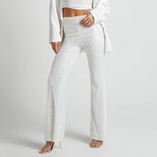 High Waisted Sequins Trousers