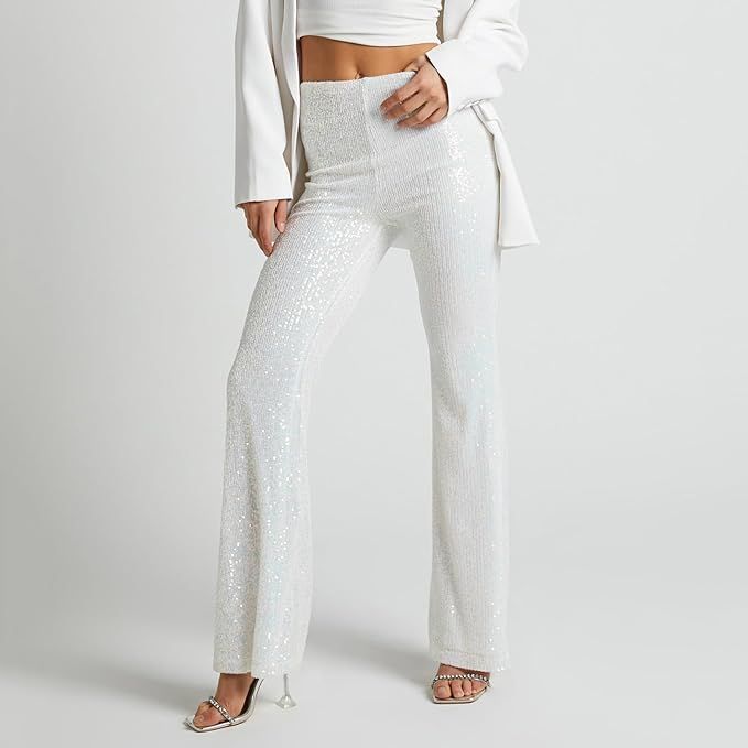 High Waisted Sequins Trousers