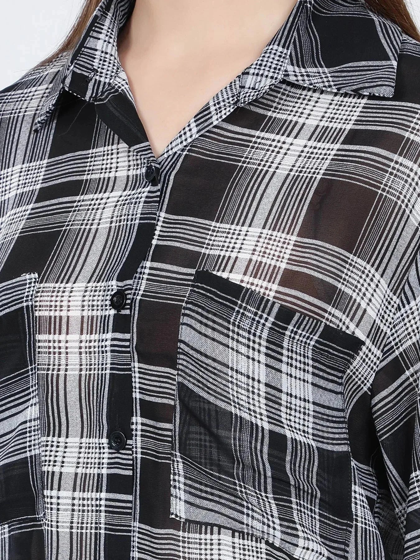 Plaid Sheer Shirt