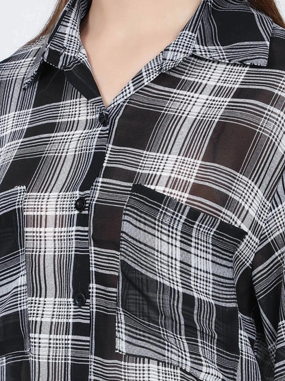Plaid Sheer Shirt
