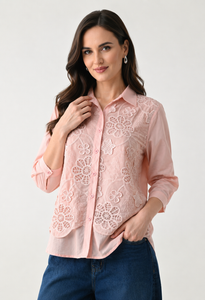 Lace Overlay shirt