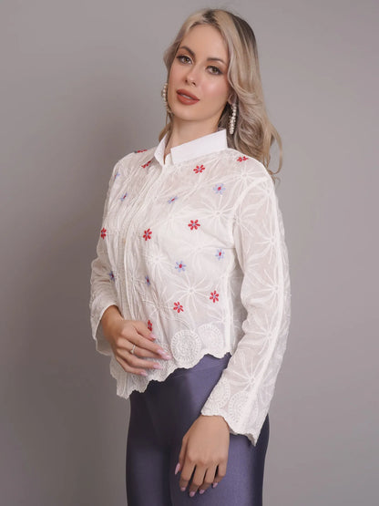 Chain Stitch Embroidered Shirt
