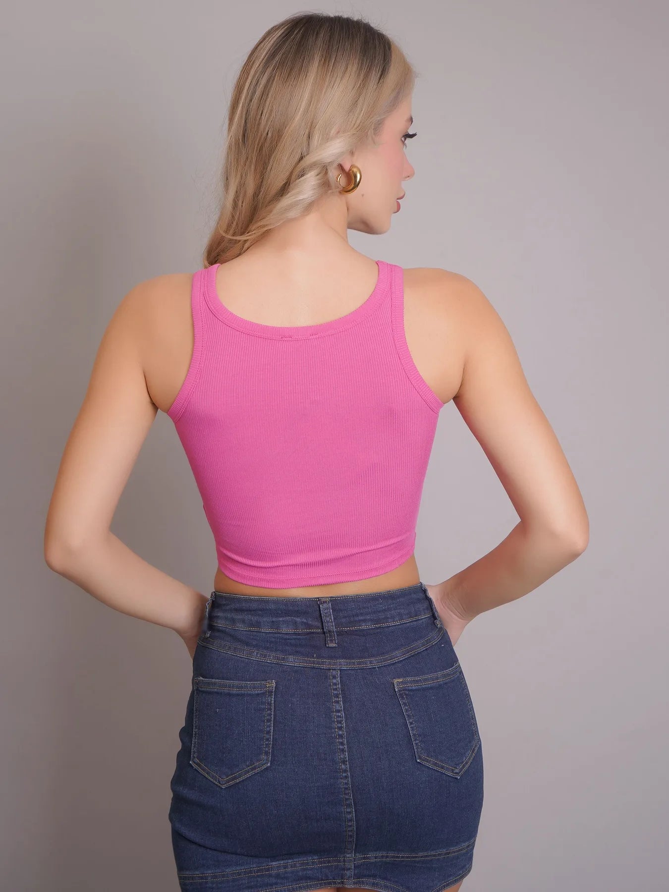 Padded Ribbed Crop Top