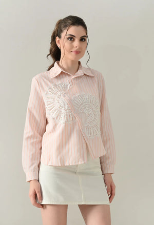 Sunlit Lace Panel Shirt