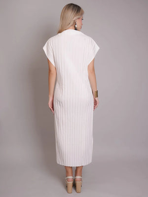 Printed Pleated Midi Dress