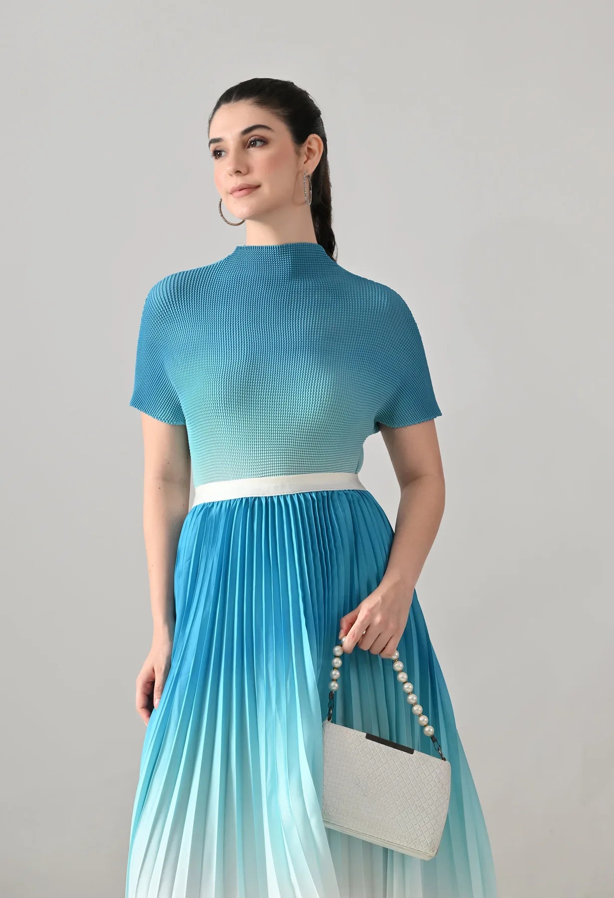 Ombre Pleated Two-Piece Set