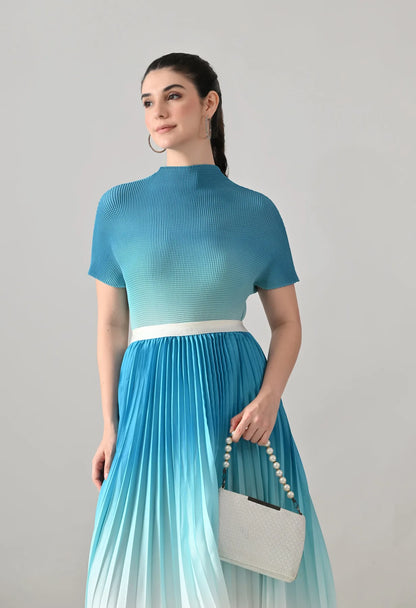 Ombre Pleated Two-Piece Set