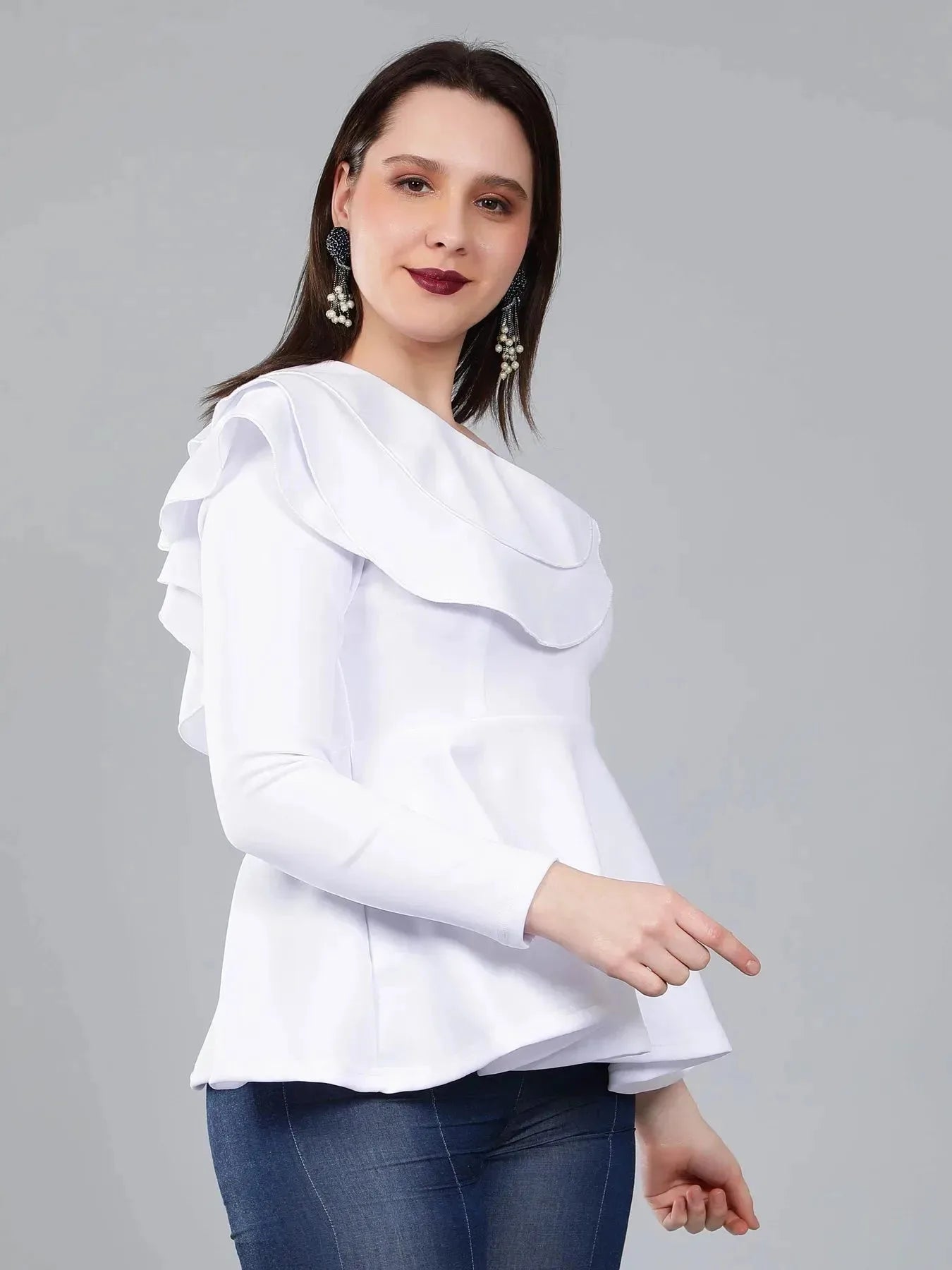 Off-Shoulder Peplum Blouse