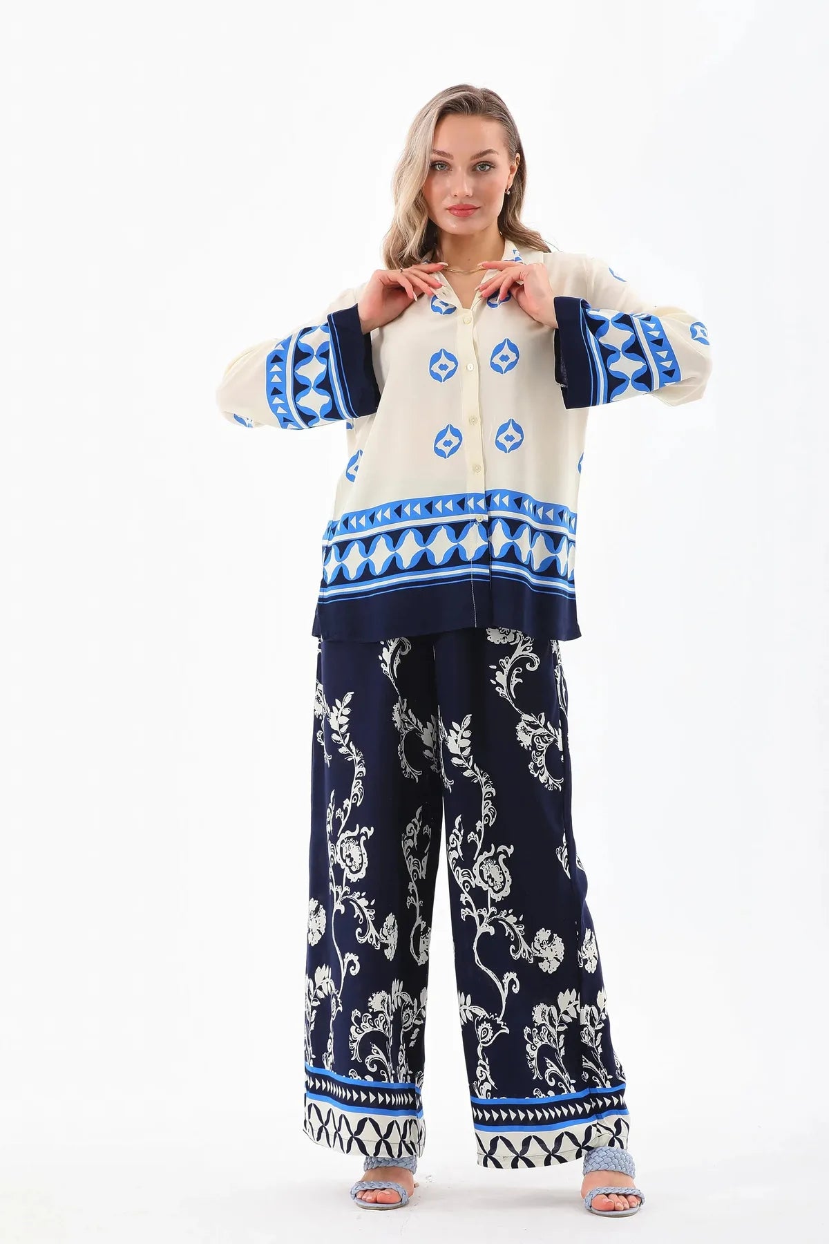 Abstract Printed Two-Piece Set