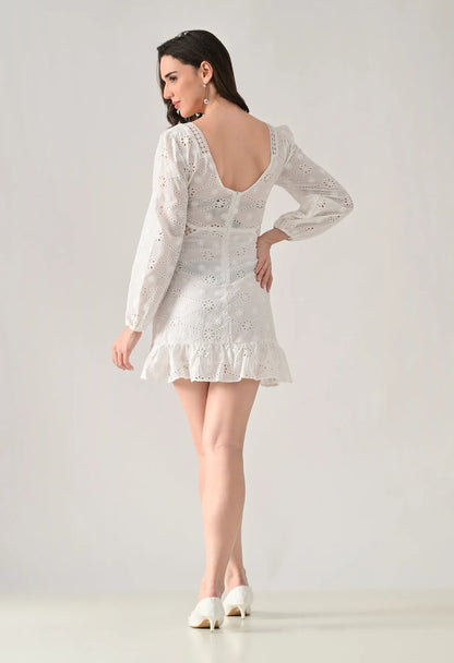 Cut-Out Mini Skater Dress