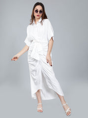 Cinched Waist Belted Shirt Dress