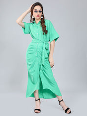 Cinched Waist Belted Shirt Dress
