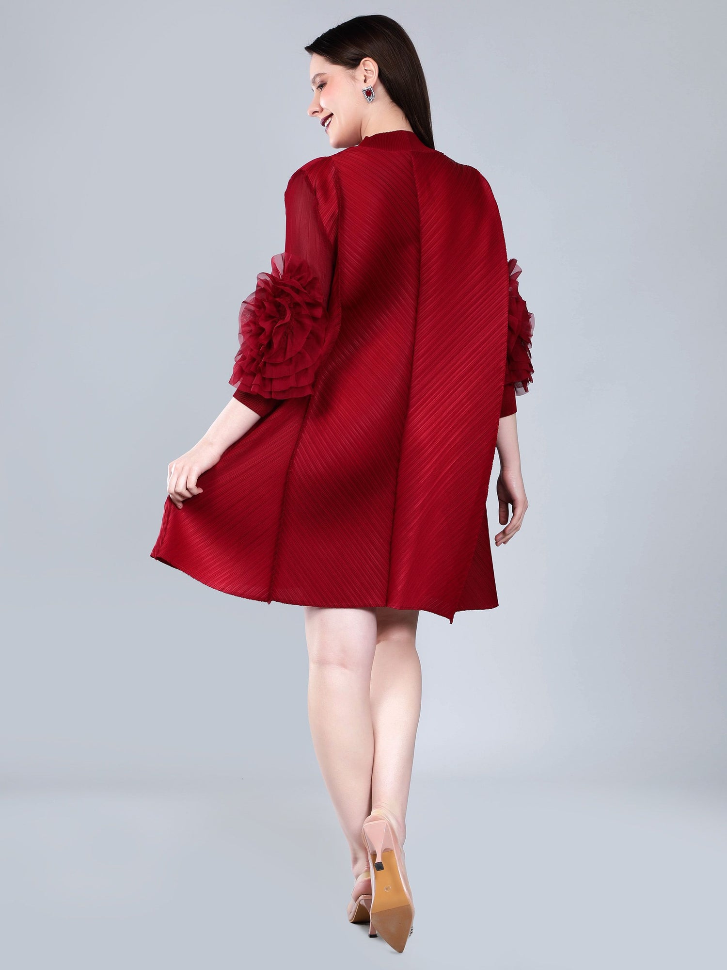 Vintage Flower Pleated Dress