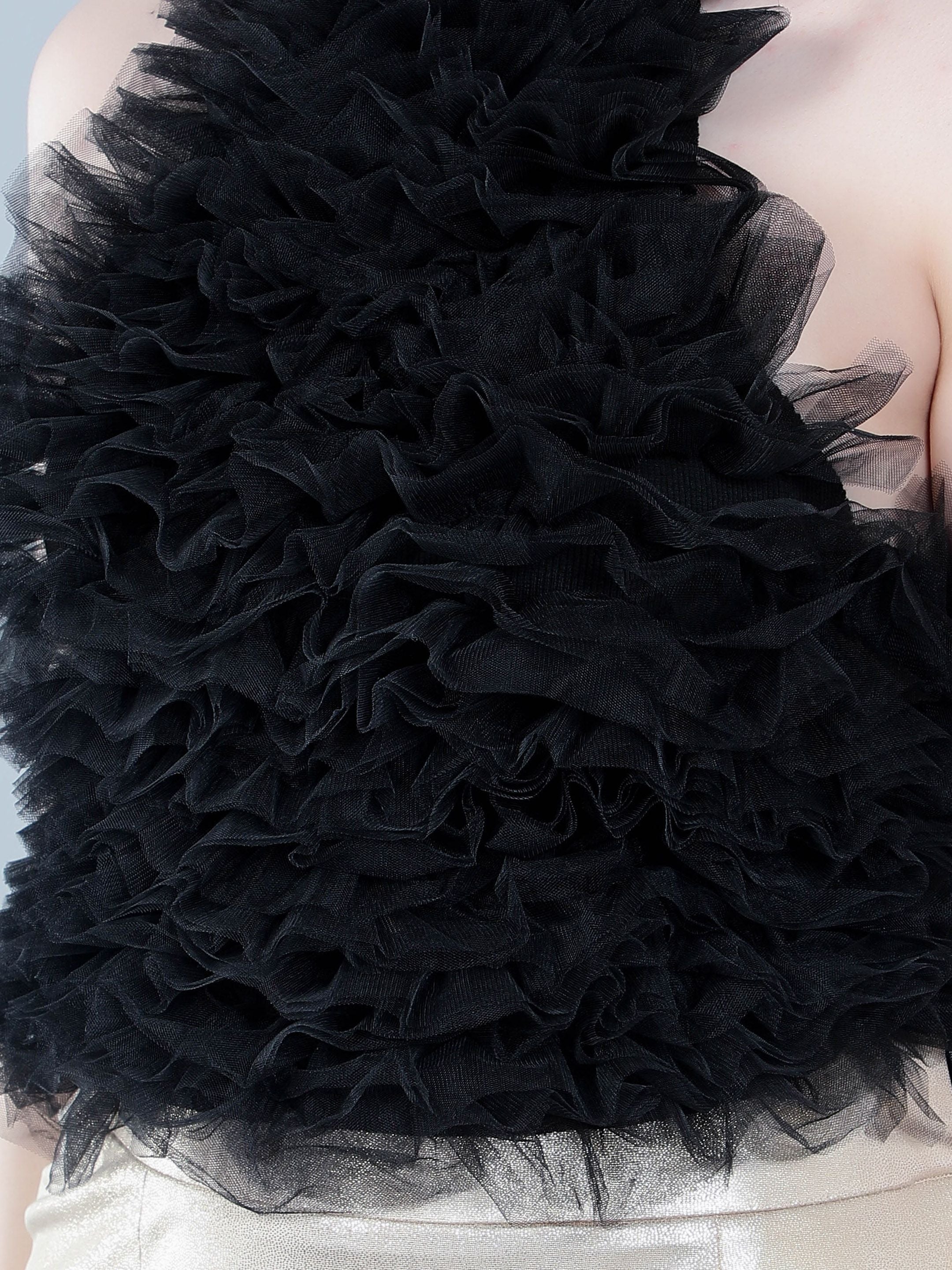 Ruffle Tulle Halter top