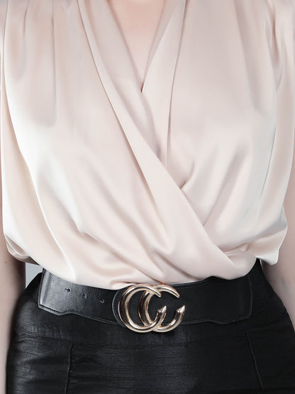Wrap Front Sleeveless Blouse