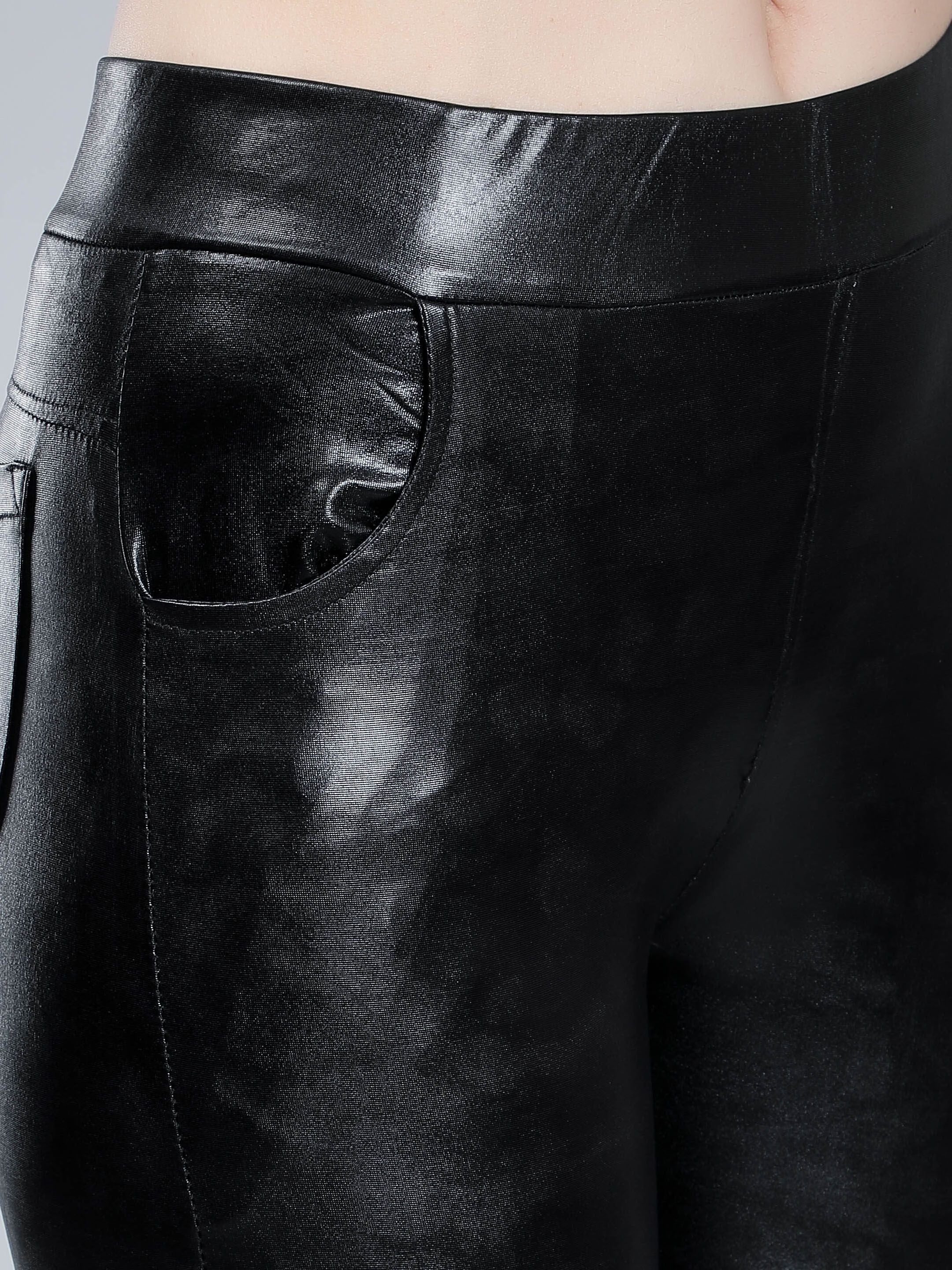 Leather Look Stretch Pants
