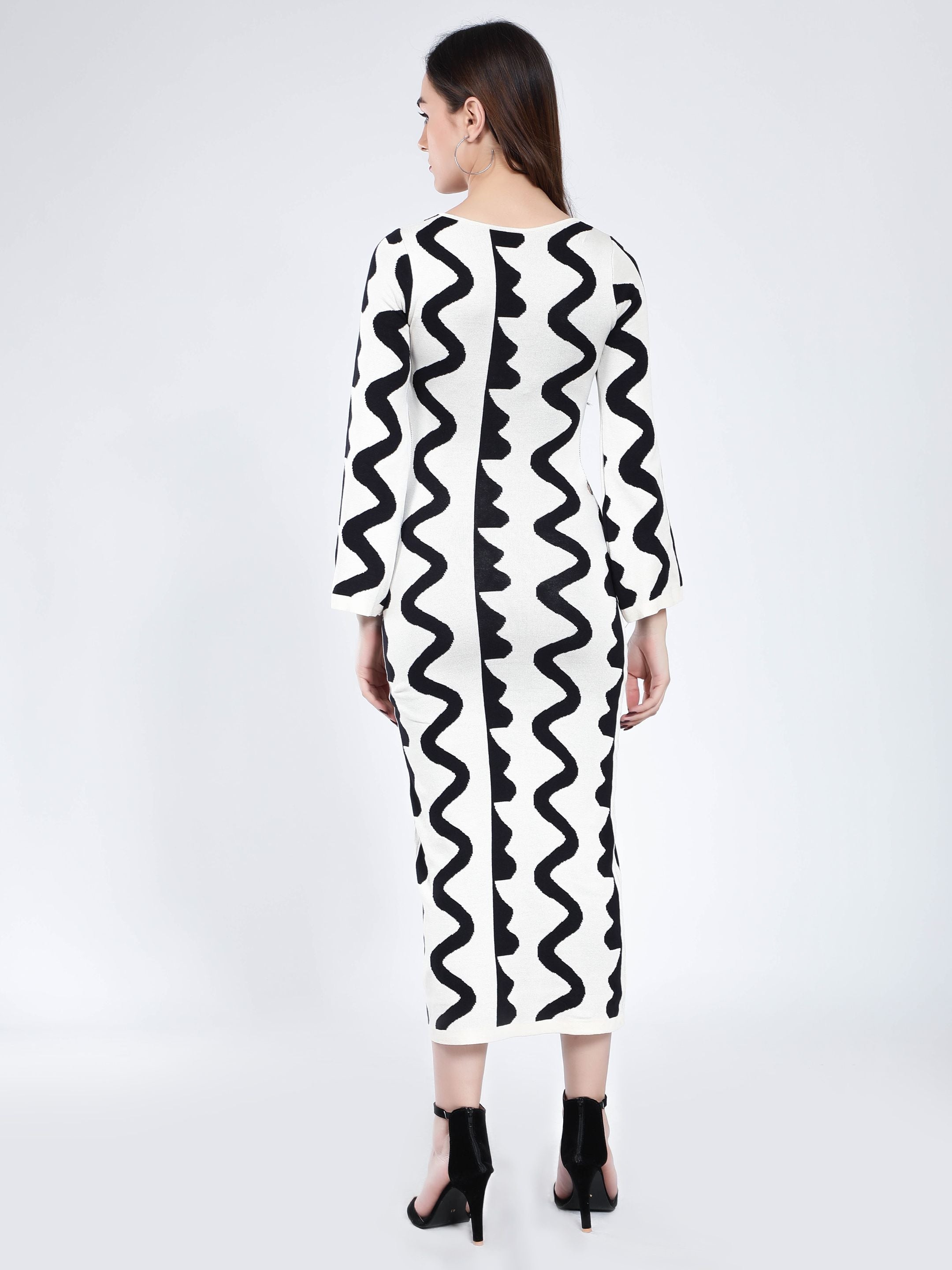Flat Knit Body Hugging Dress