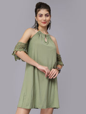 Off-Shoulder Lace Cutout Dress