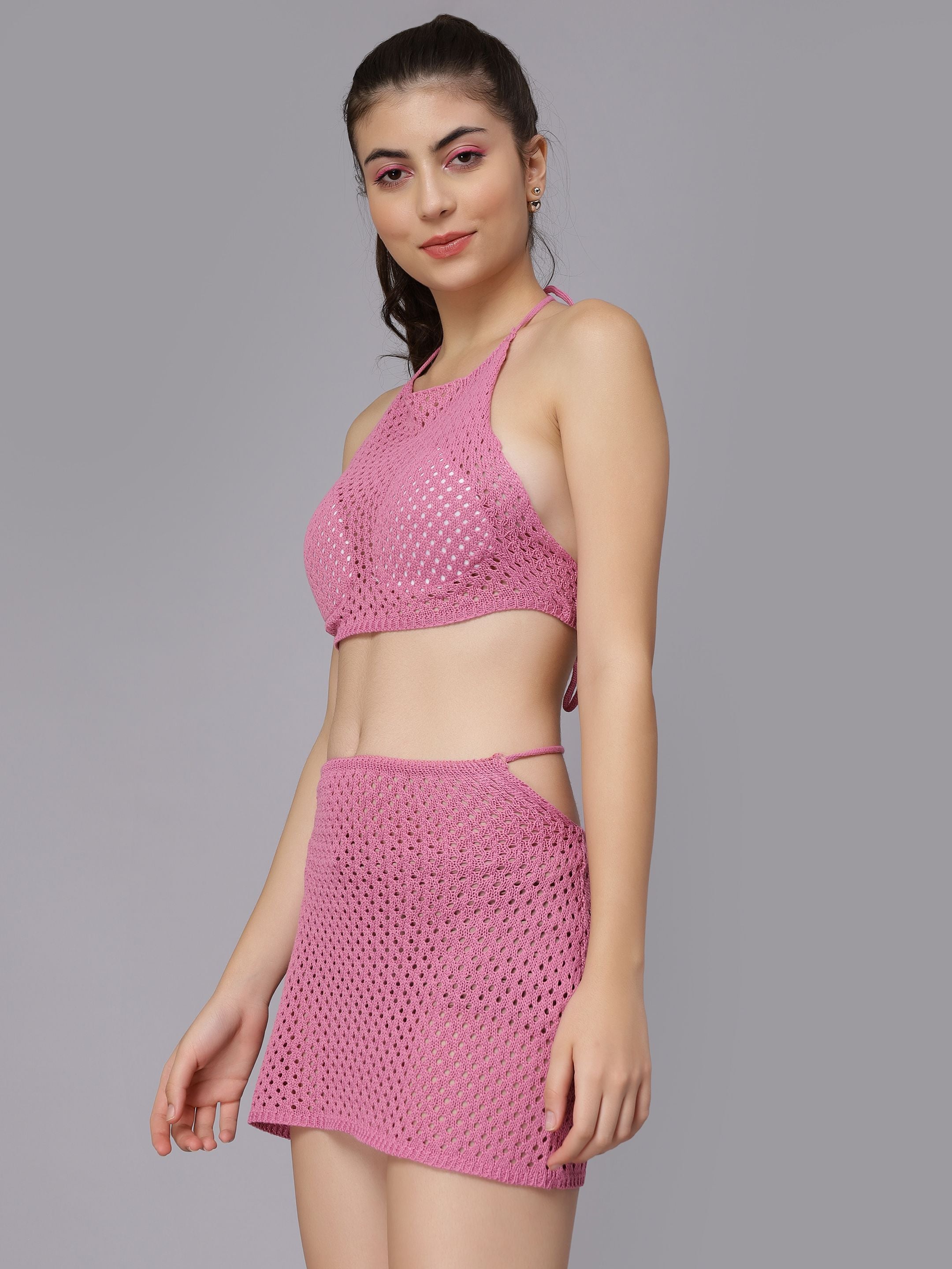 Sexy Crochet Two Piece Set