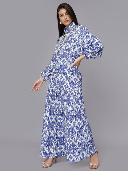 Majolica Print Oversized Two-Piece Set