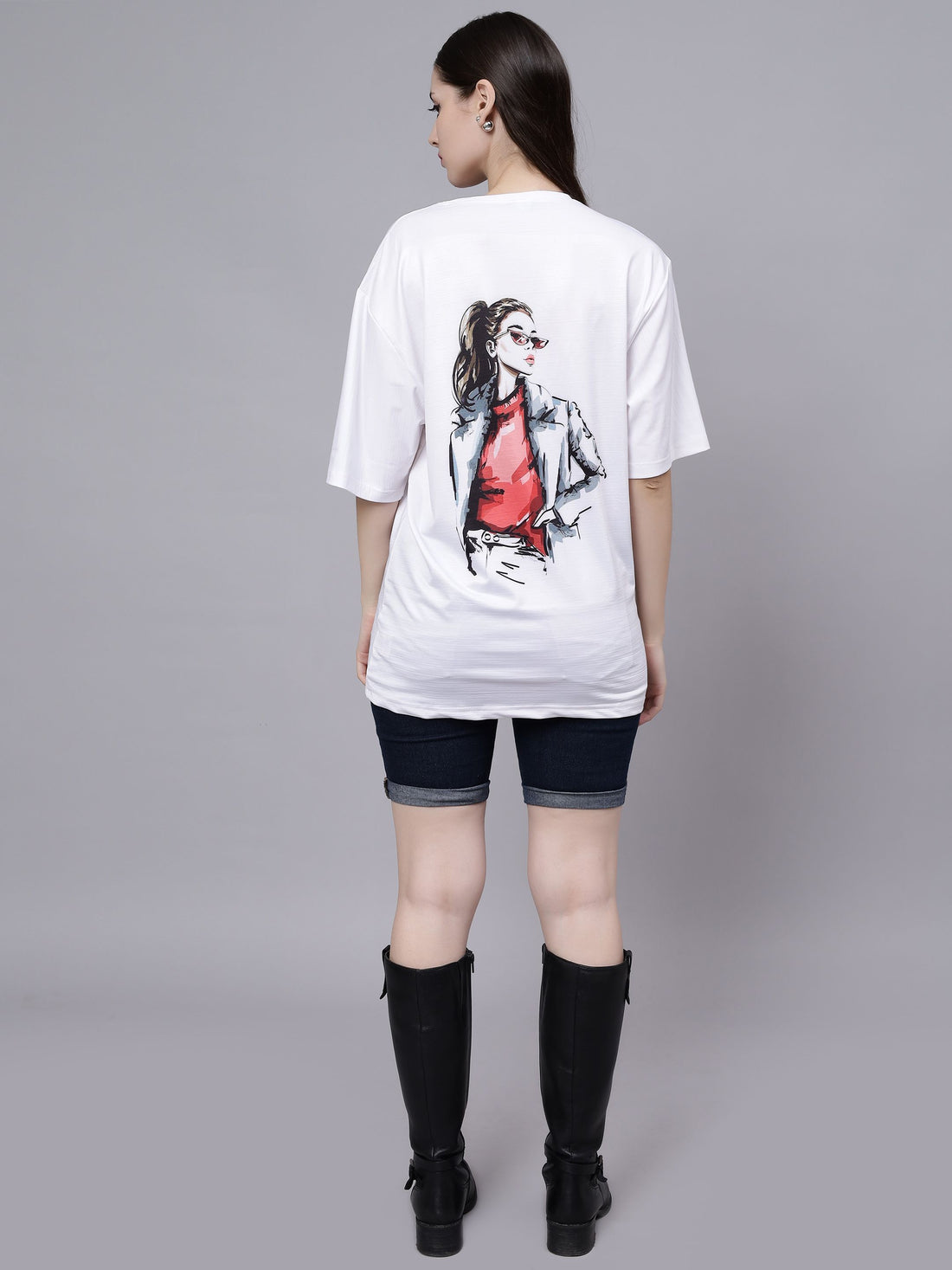Stylish Girl Graphic Oversized T- Shirt