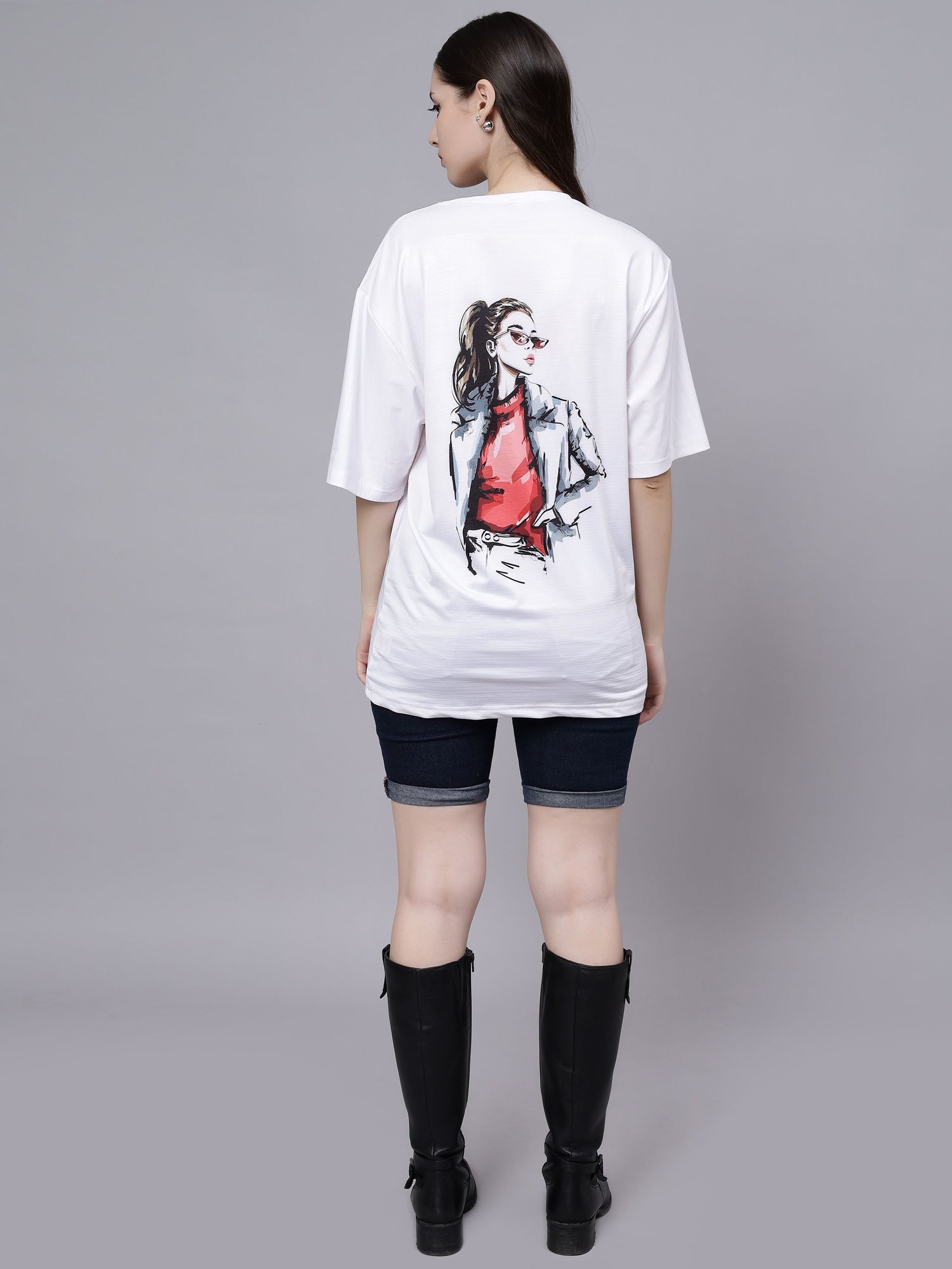 Stylish Girl Graphic Oversized T- Shirt