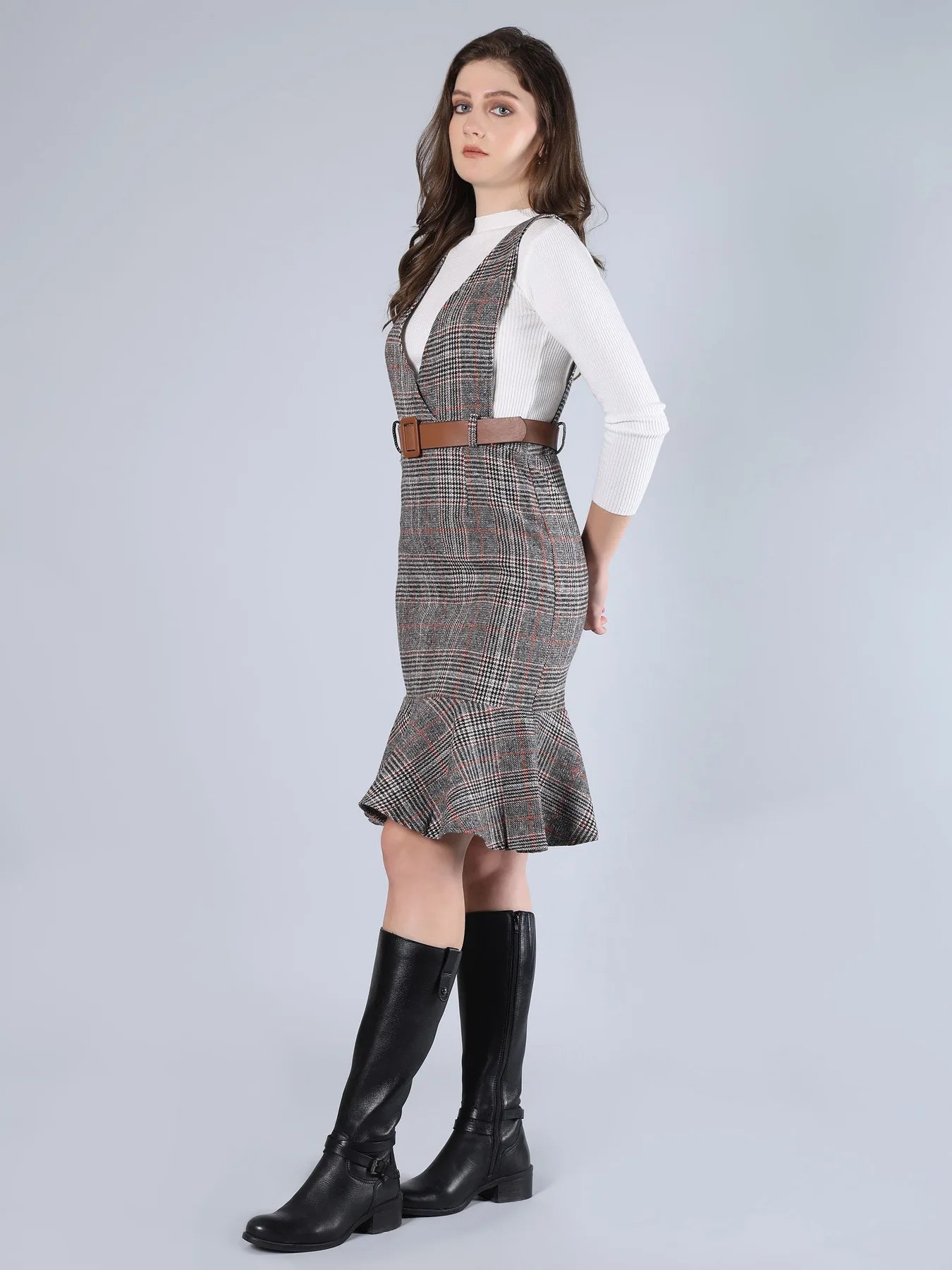 Plaid Winter Midi Dress