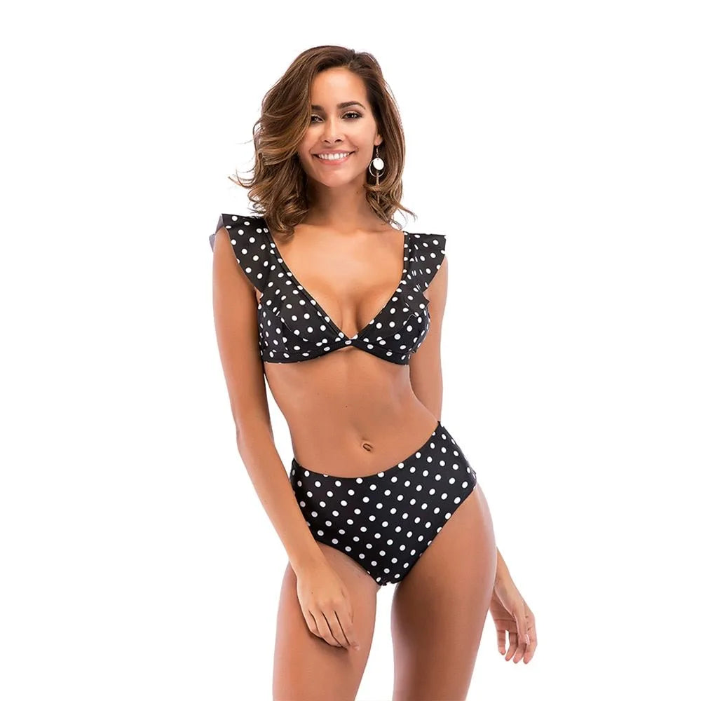 Ruffled Polka Dot Bikini