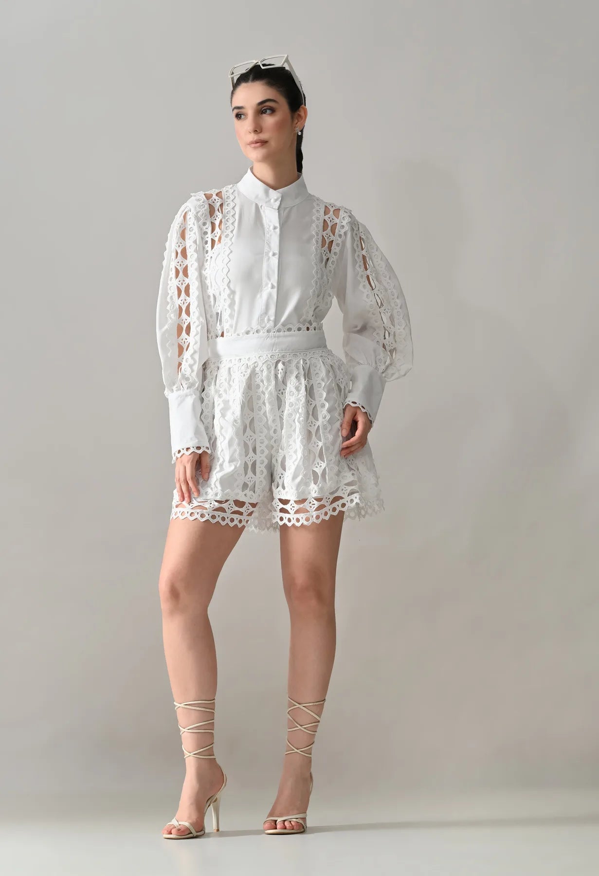 Luxe Lace-Work Two-Piece Set