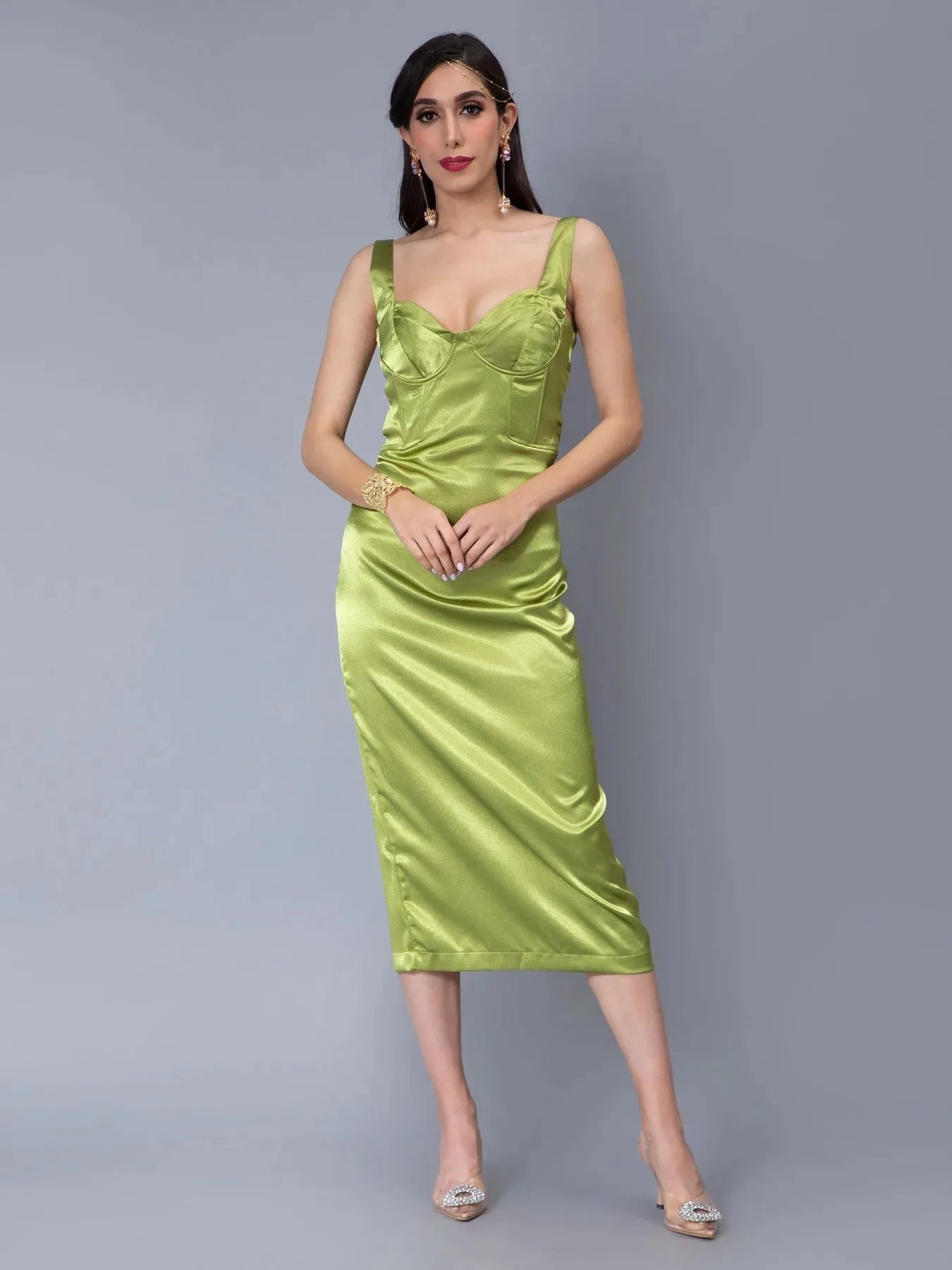 Bra Cups Satin Dress