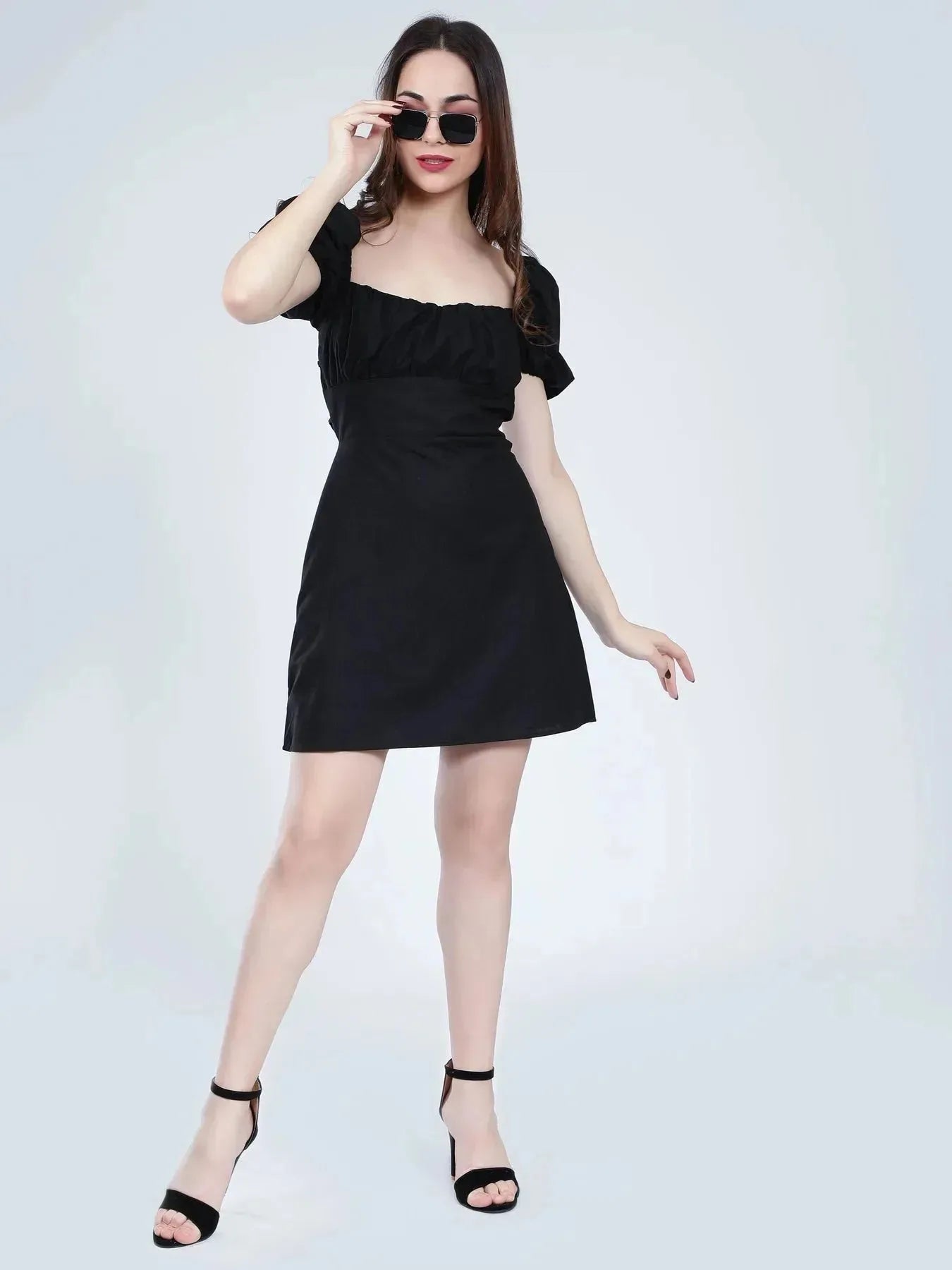 Off Shoulder Puff Sleeves Dress
