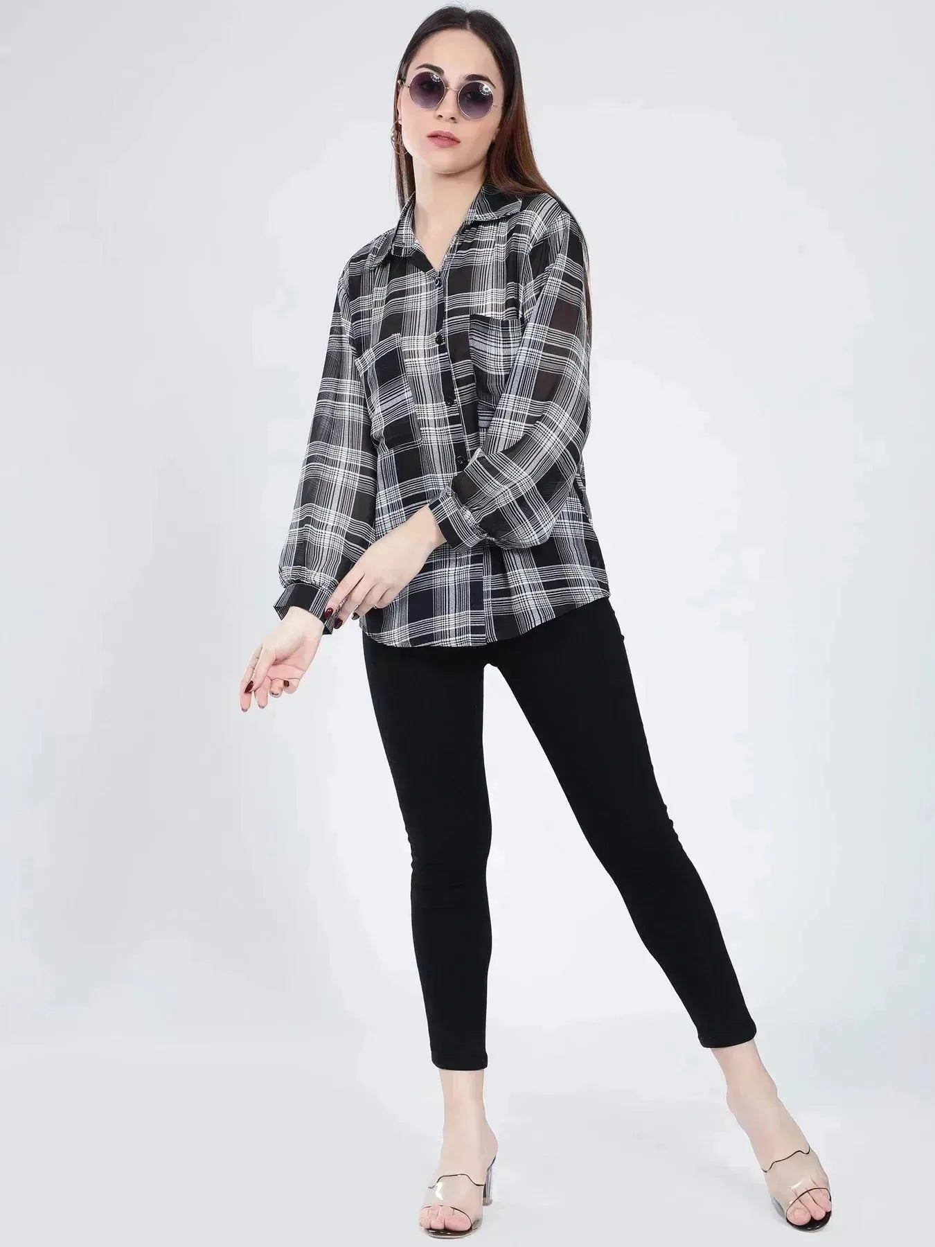 Plaid Sheer Shirt
