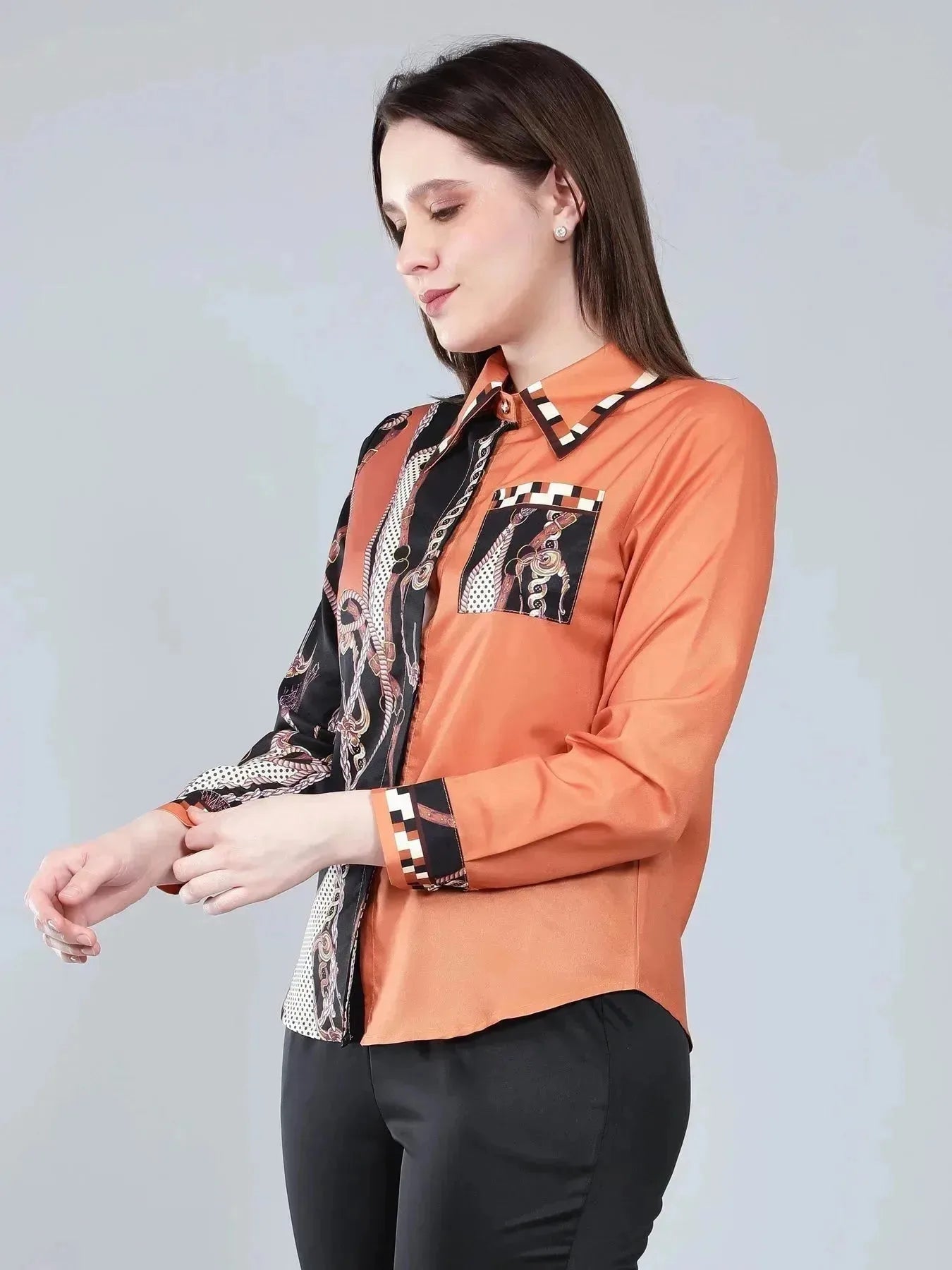 Colorblock Button Up Shirt