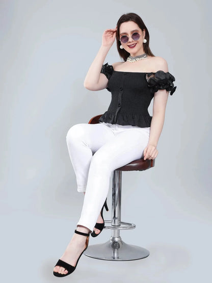 Puff Sleeve Bodycon Top