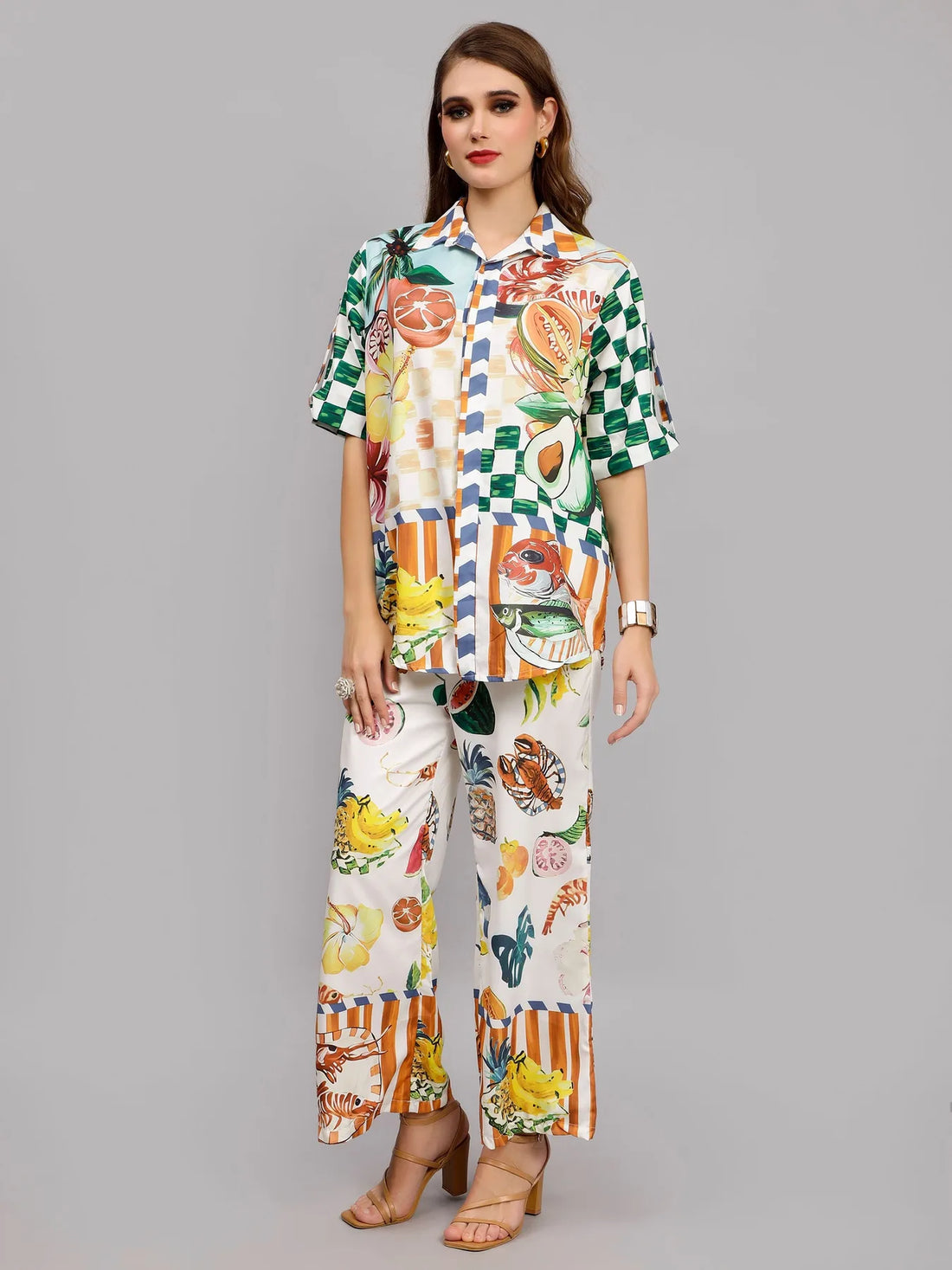 Tropical Fruit Printed Two-Piece Set