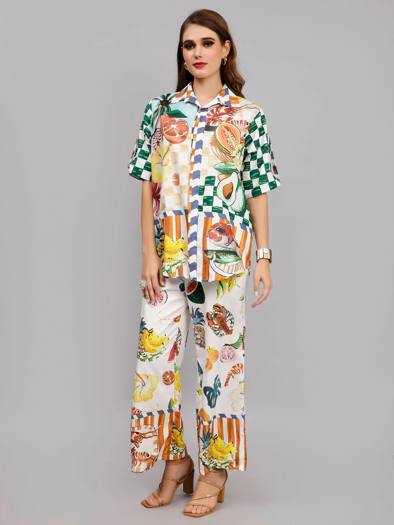 Tropical Fruit Printed Two-Piece Set