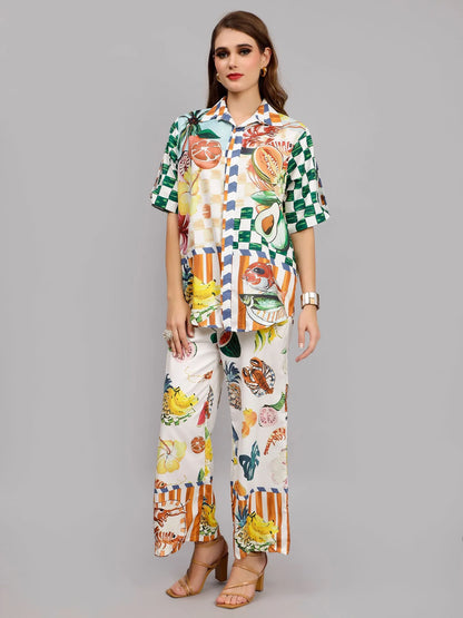 Tropical Fruit Printed Two-Piece Set