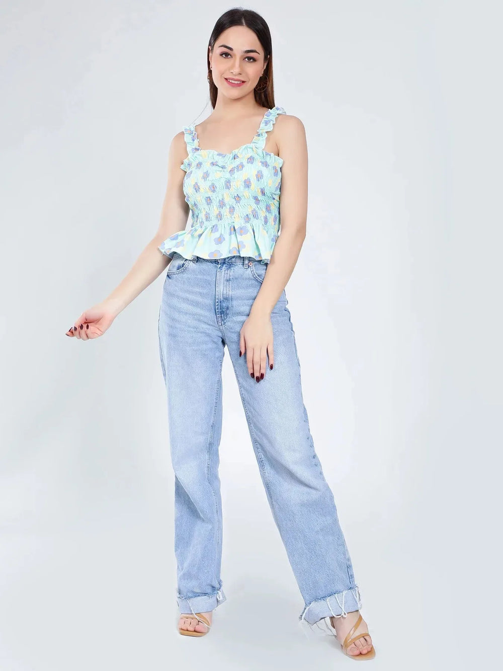 Floral Smocking Top
