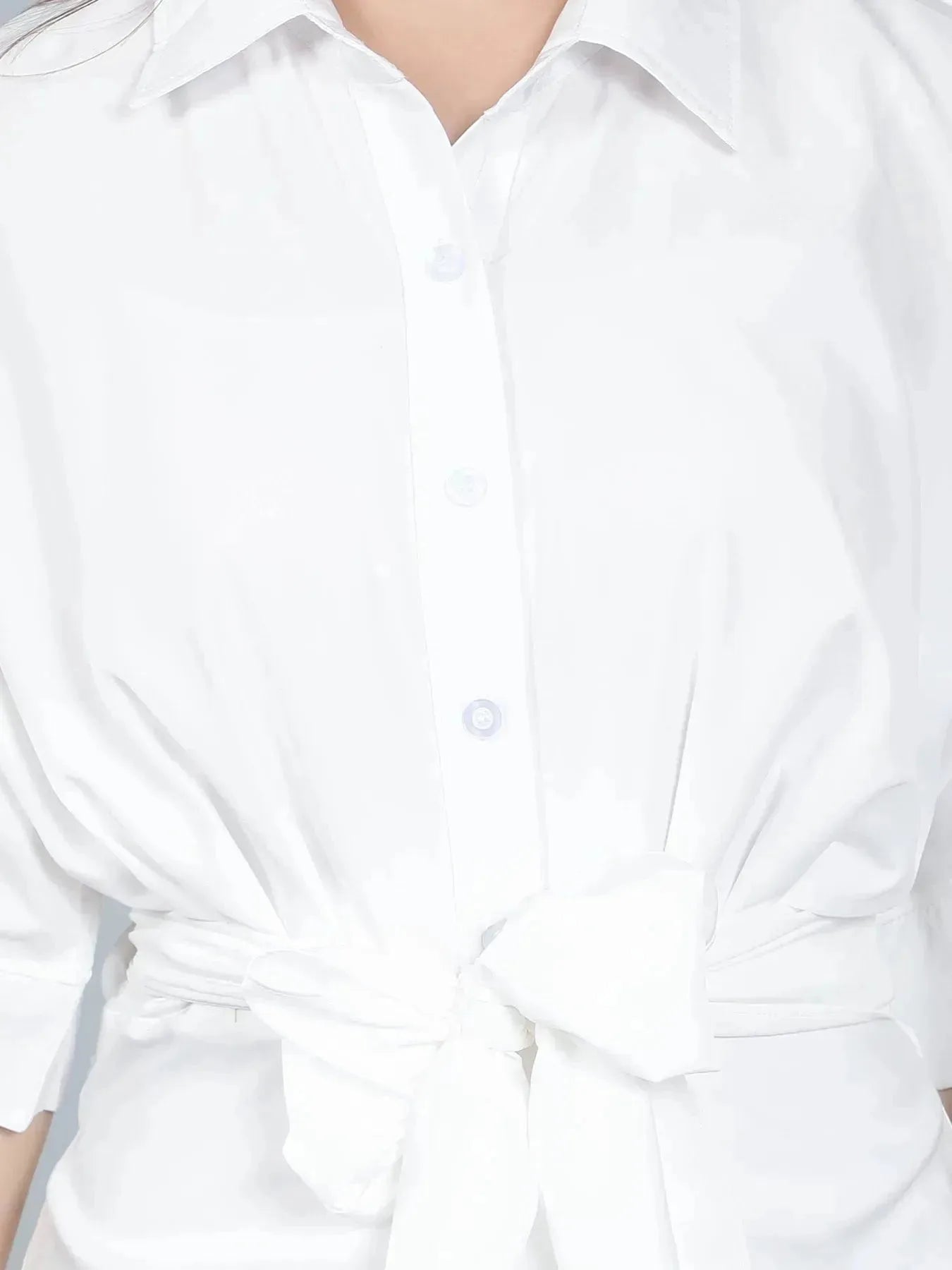 Cinched Waist Belted Shirt Dress